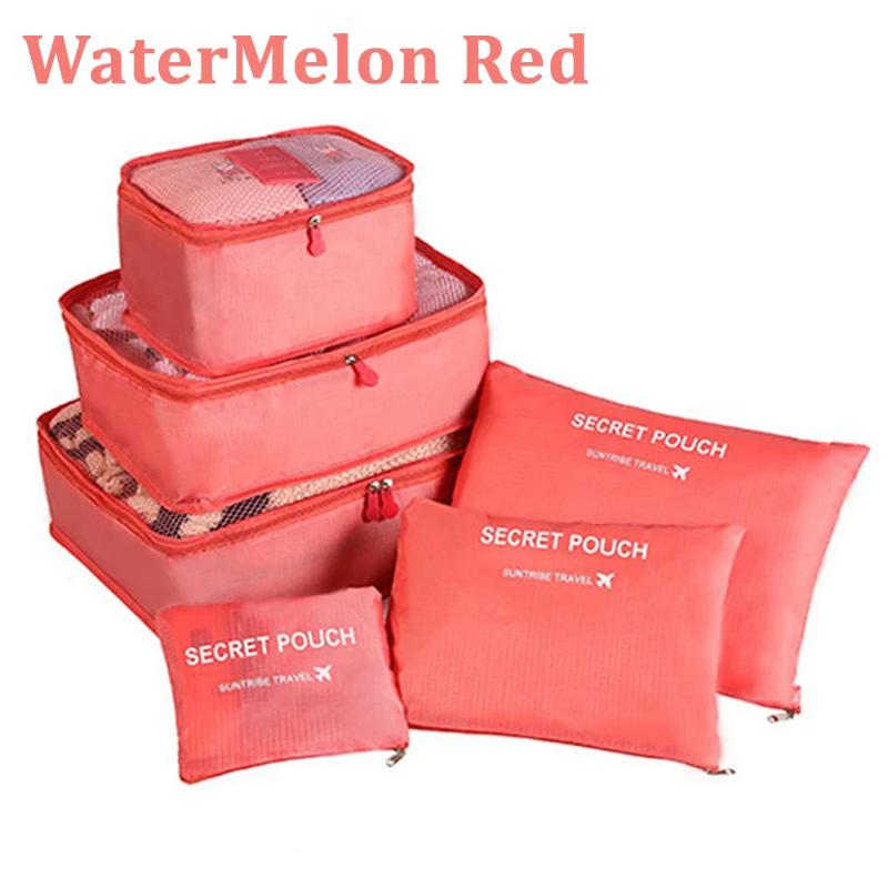 7Pcs Folding Travel Organizer Storage Bags Wardrobe Cube Suitcase Packing Set Storages Luggage Clothes Shoe Box