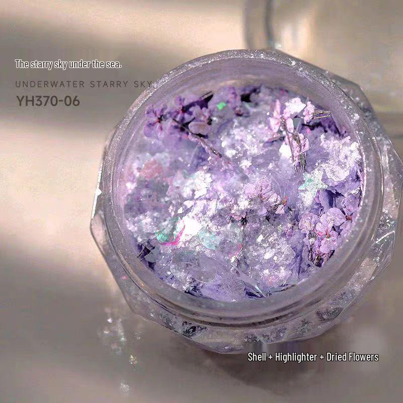 Iridescent Shell & Opal Glitter Nail Art Sequins - Mixed Style Dreamy Cloud Brocade