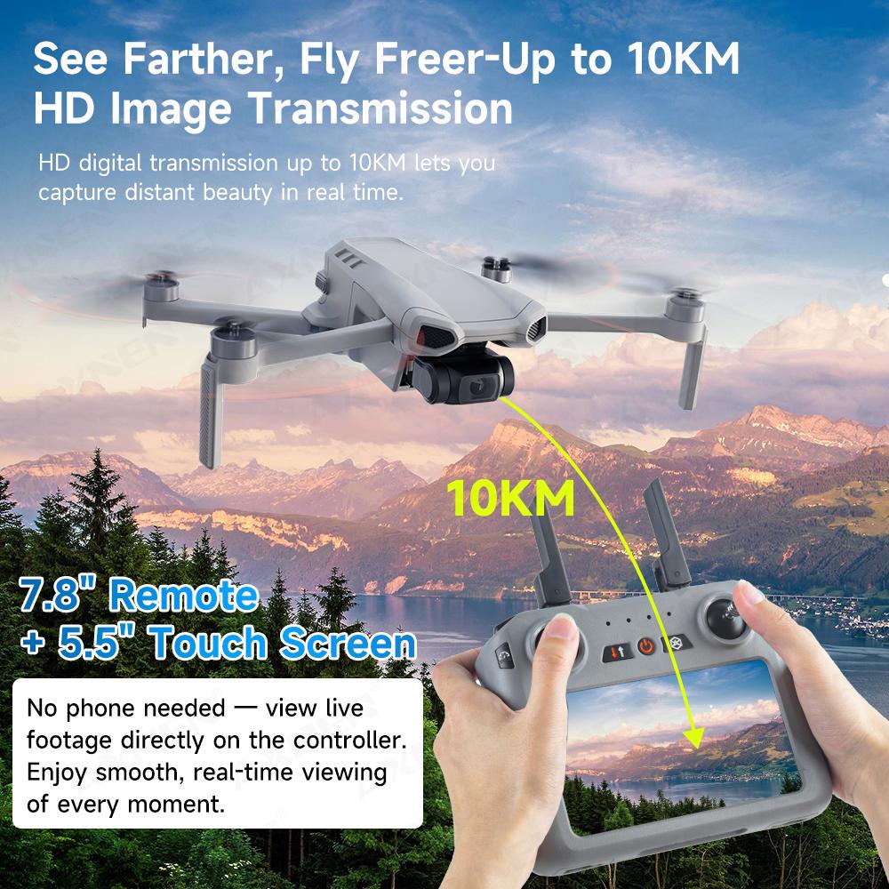 XIL 017 8K Camera Drone with 3-Axis Gimbal Foldable Quadcopter, 10KM HD Transmission Professional with 5G WiFi FPV Obstacle Avoidance Quadcopter