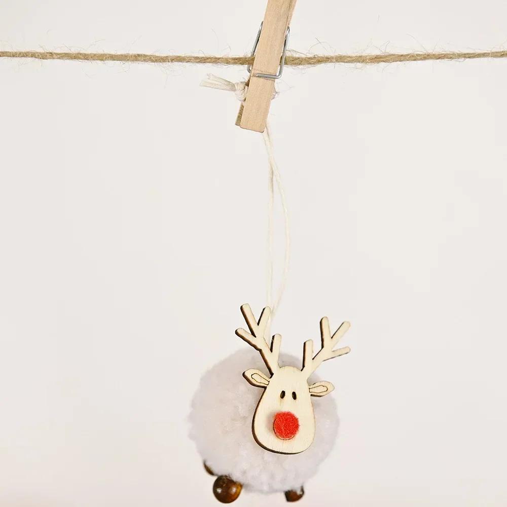 

20/10/1PCS Christmas Elk Hangers Christmas Tree Decorations Christmas Deer Antlers Hanging Wood Animal Decorations Party Gifts 1 piece белый
