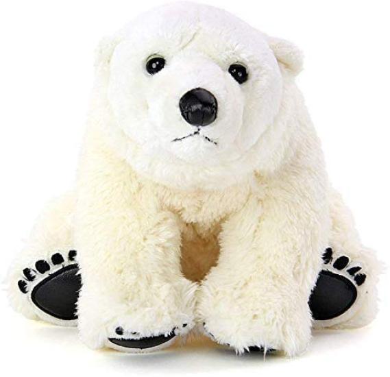 Carolata Polar Bear Plush Toy (Real Animal Family ParentSoft Touch) Realistic Animal Bear Stuffed Toy Doll Gift Present Birthday (Twice Tested) 