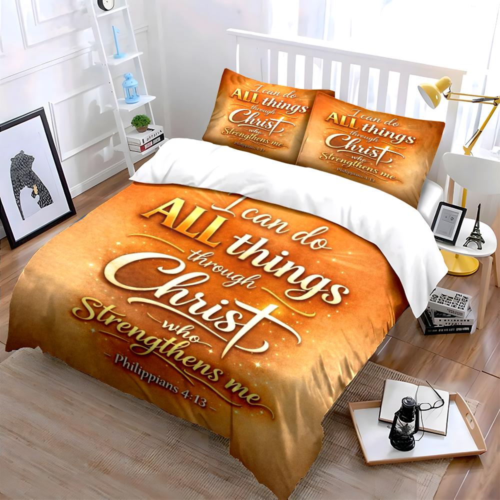 "I Can Do All Things Bedding Set" Bedding set (1 duvet cover, 2 pillowcases, duvet not included)