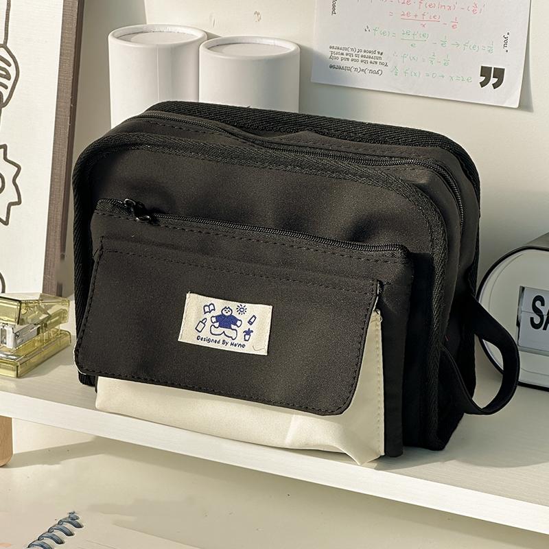 Holiday Time Pencil Bag Pen Case Leisure Design Detachable Front Pack Handle Storage Pouch for Stationery School