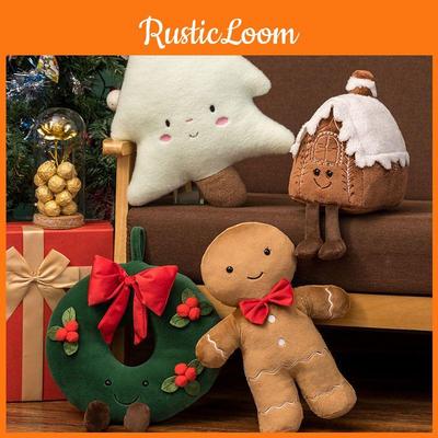 Adorable Christmas Gingerbread Man Plush Toy Pillow Doll Ornament