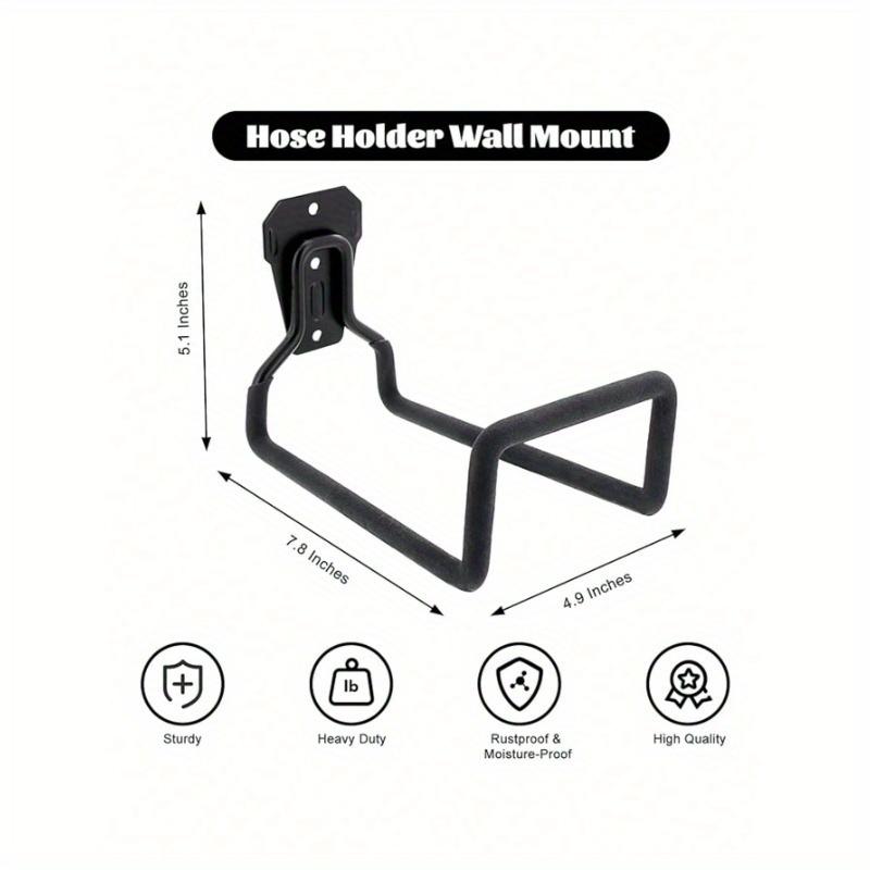 1pc Garden Hose Holder, Hose Reel Heavy Duty Hose Hanger, Wall Mounted Water Hose Holder Outdoor/Indoor Metal Durable Hose Hooks Ideal for Water Hose