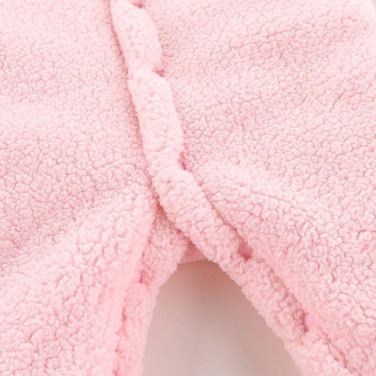 Tuta Da Neve Neonato In Pile Con Cappuccio – Pagliaccetto Caldo Con Orecchie Da Orso, Rosa, 0-3 Mesi (Taglia 66)