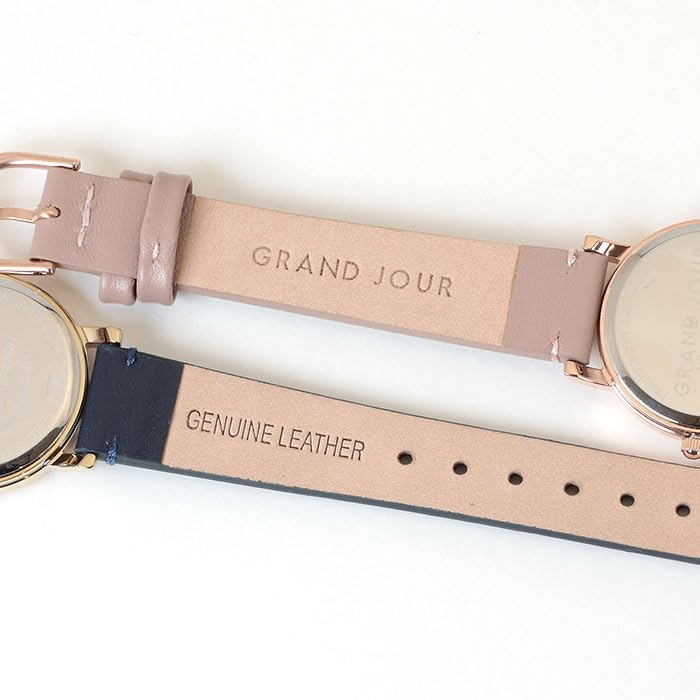 [GRAND JOUR] MADE IN TOKYO Genuine Leather Strap Watch, 3 ATM Water Resistant
