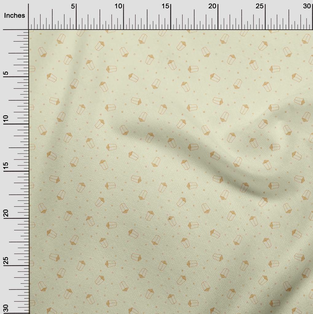 oneOone Cotton Flex Light Yellow Fabric Retro Popcorn Sewing Fabric By The Yard Printed Diy Clothing Sewing Supplies 40 Inch