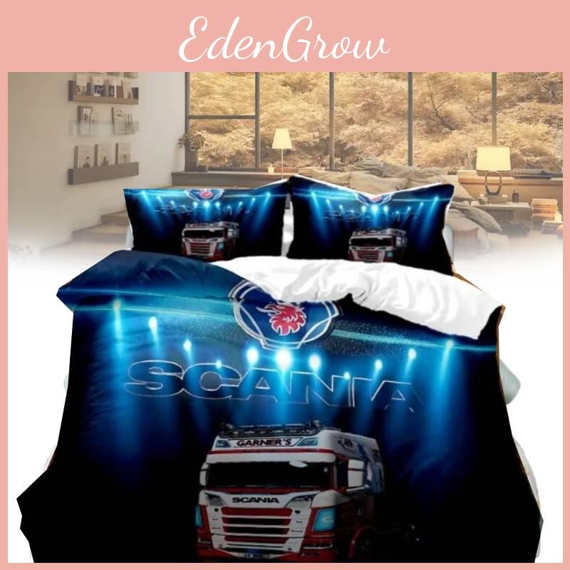 Printed Trucks Scania Duvet Cover Pillowcase Bedding Set Childrens Decor Bedroom