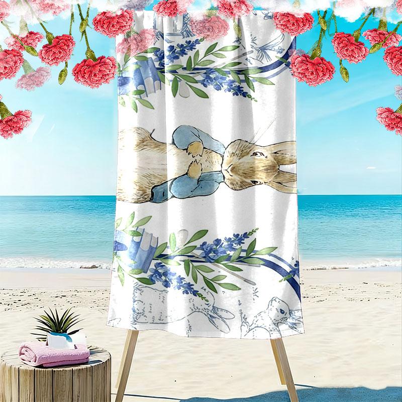 Peter Rabbit Art Print Beach Towel, Large Soft Quick Dry Towel for Beach Camping Swimming