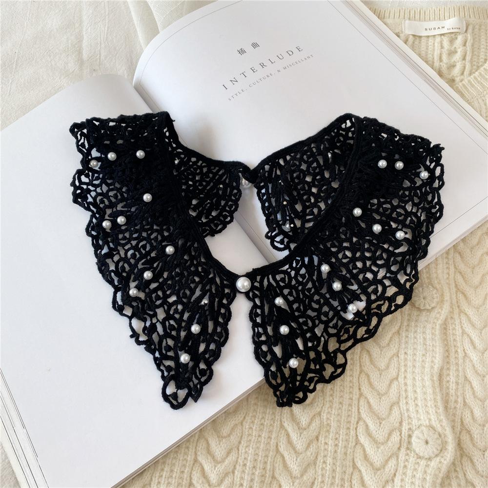 Fake Collars Shawl O-Neck Doll False Collar Shirt Women Hollow Crochet Lace Detachable Collar Clothes Accessories Faux Col