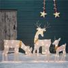 Premium-3-Piece Lighted 2D Reindeer Family With 60 L, Bright Christmas Outdoor Decoration, Pre-Lit Light Up Deer Set,For Yard