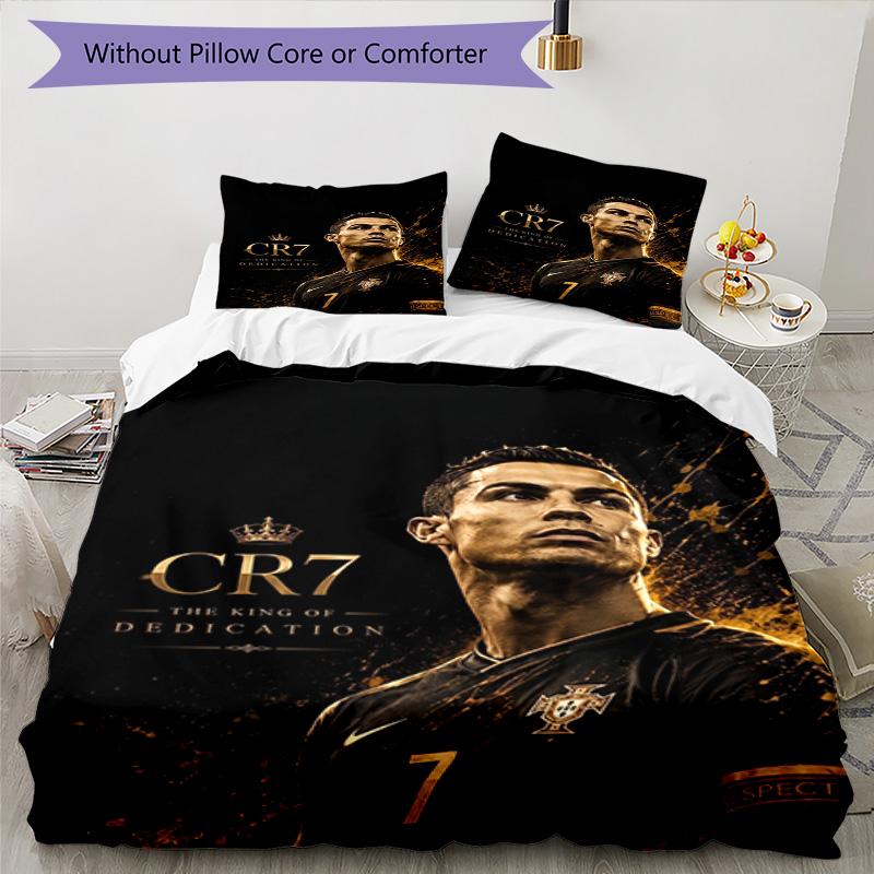 Ronaldo's Dedication: Cr7 Bedding Set, Breathable Duvet Cover with Pillowcases, Soft Bed Linen for Bedroom Home Decoration, Perfect Festival Birthday