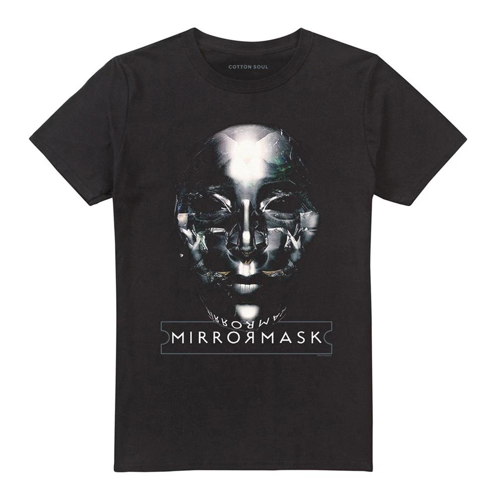 Mirrormask Mask 100% Cotton T-shirt Mens Tees Top S-5XL, Black 4XL