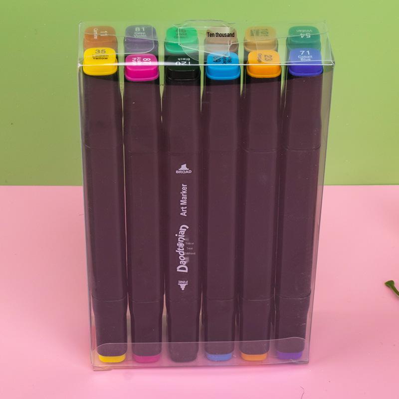 Double-Headed Quick-Drying Black Marker & Watercolor Pen Set for Kids