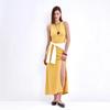 2026 Fall Winter Women Long Sweater Dress Elegant Slit Bodycon Sleeveless Tank Dress Versatile Knit Midi Dress