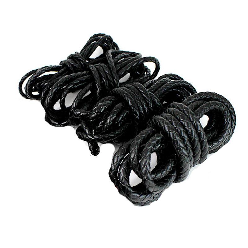 2-1Meter 3/4/8mm Genuine Leather Cord Braided Round Leather Strap Rope String for DIY Necklace Bracelet Jewelry Making Supplies