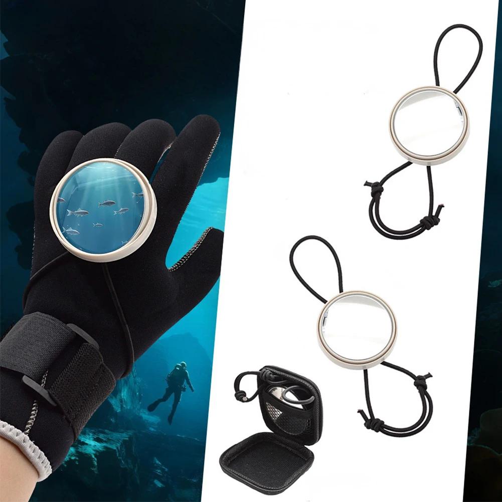 Marine Rearview Mirror with Lanyard Scuba Diving Mirror Dive Observe Mirror Round Rearview Mirror for Water Sports Safety Suppli