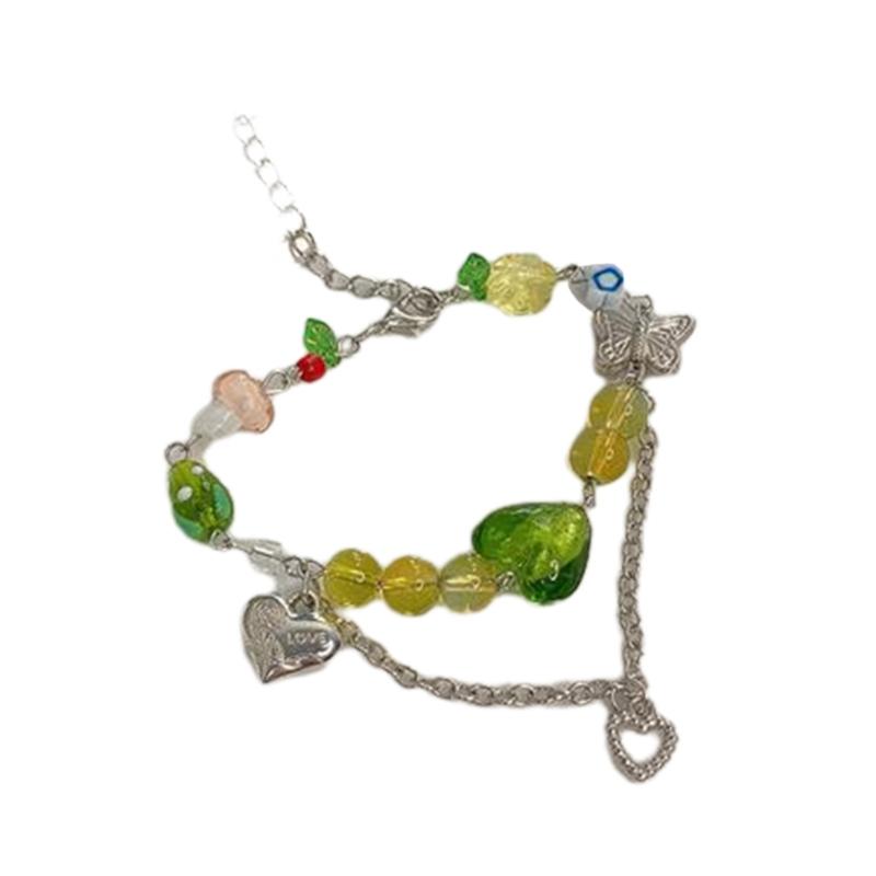 

Y2K Jewelry Beaded Heart Butterfly Mushroom Choker Necklace for Women Girls Geometric Bracelets Aesthetic Clavicle Chain
