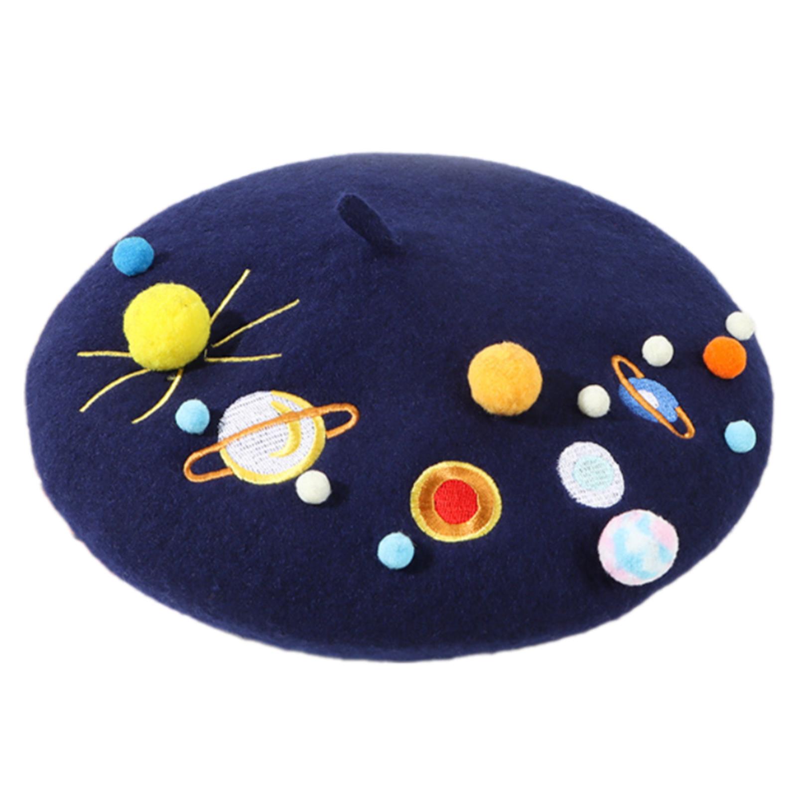

Casual Wear Beret Hat Unique Pattern Beret Stylish Headwear Travel Accessory for Trendy Individuals темно-синий