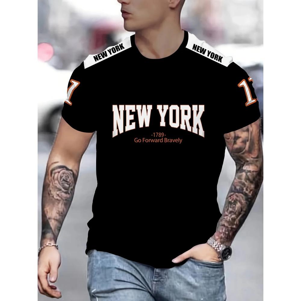 

Мужская повседневная футболка с круглым вырезом Для мужчины Футболки Топы с 3D-принтом с рисунком Нью-Йорка 5XL
