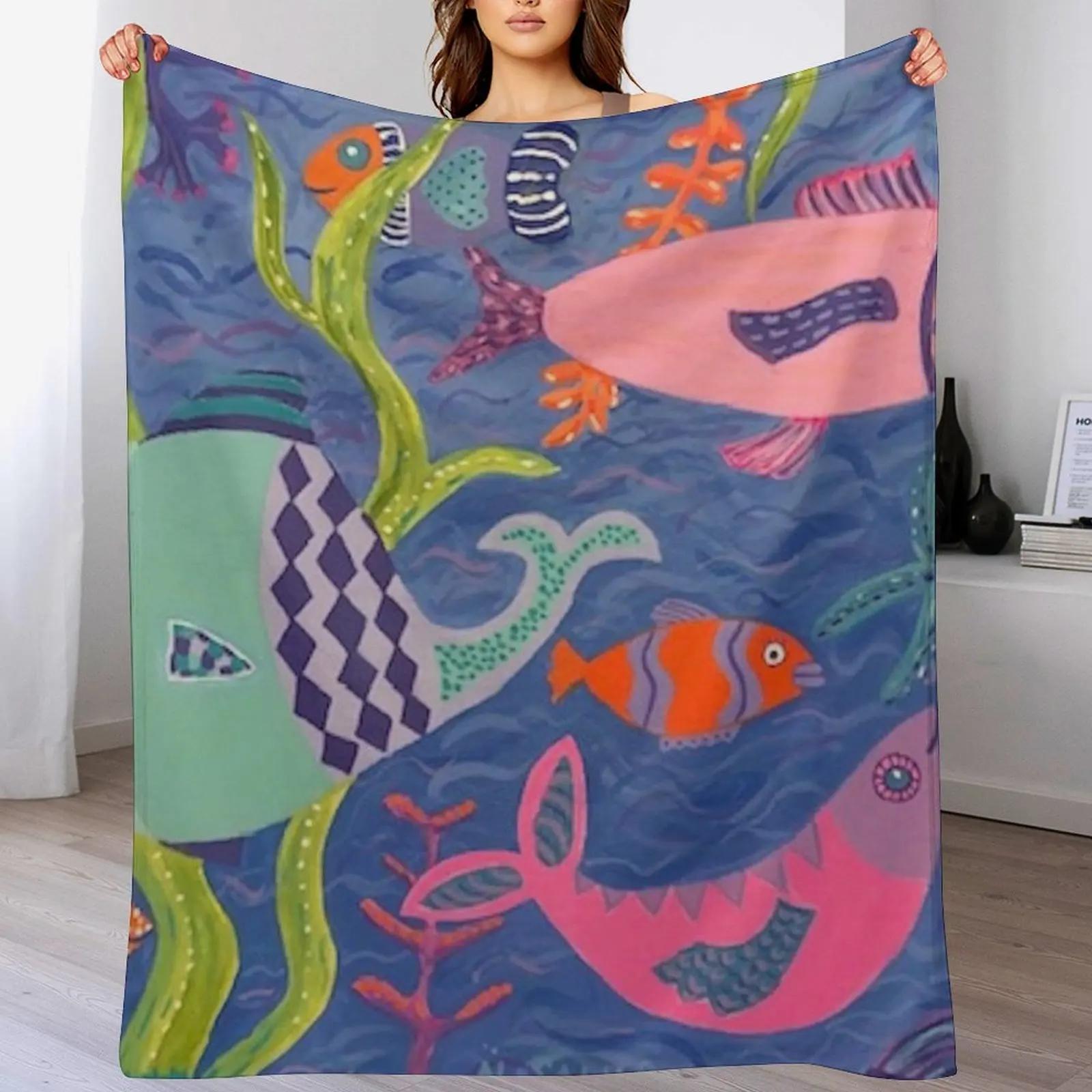 

Tropical FISH Throw Blanket Modern Design Soft Blanket for Home Decor 102x76cm(40x30in)
