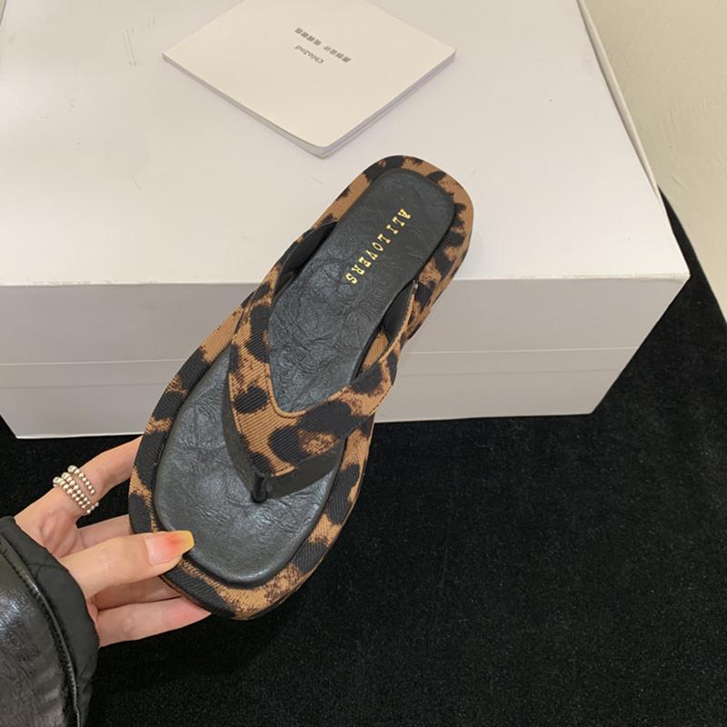 

Fashion Summer Women Casual Clip Toe Slippers Comfort Platform Flats Beach Vacation Slides Flip Flops Shoes Zapatos De Mujer 40 леопардовый