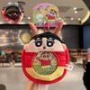 Genuine Crayon Shinchan Cartoon Plush Coin Purse Zipper Pouch Storage for Cards Data Cables Earphones Key Bag Girls Gifts