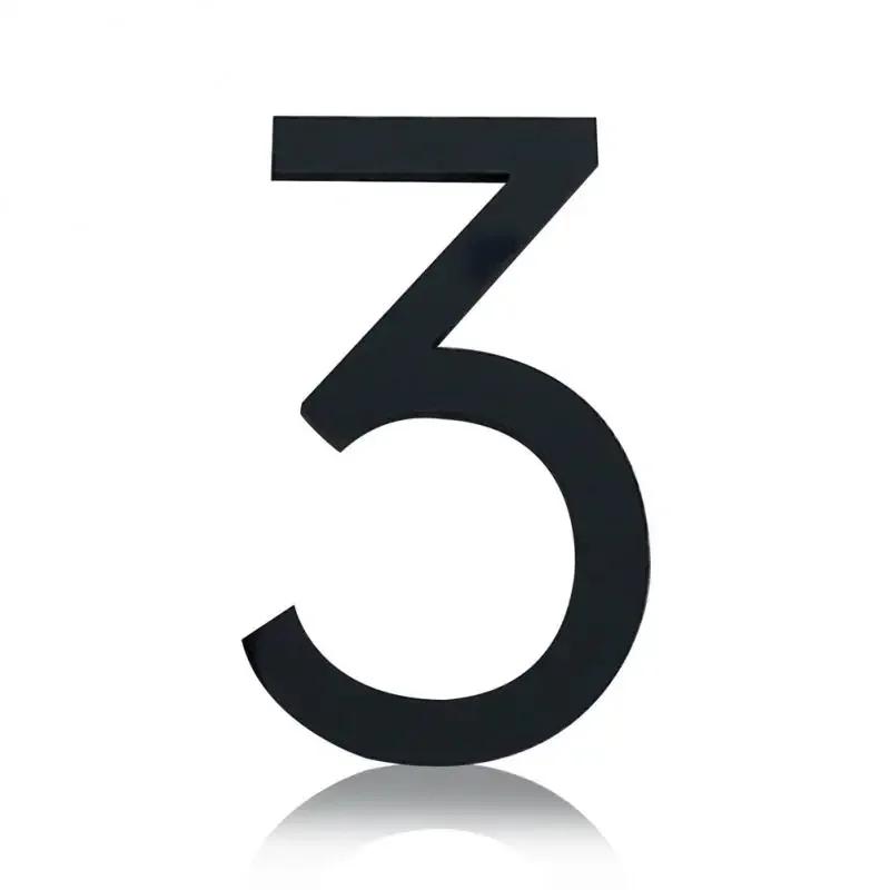 ZEXEF 3D Digits House Number Sticker Self Adhesive Door Plate Metal Sign Address Apartment Door Number Outdoor House Number