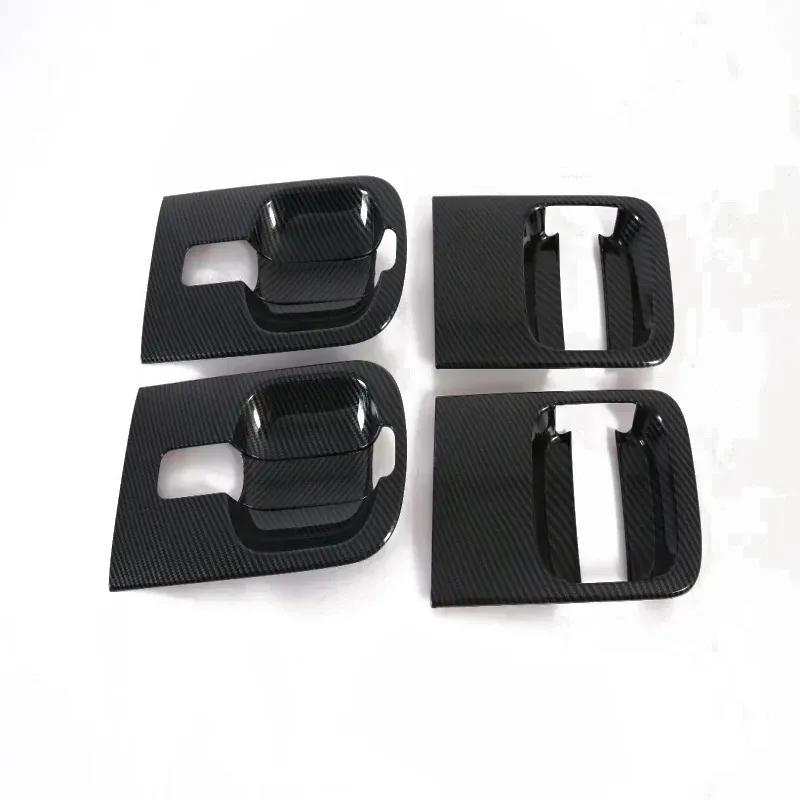 For Hyundai Grand Starex H-1 i800 2018   ABS Chrome Carbon Exterior Side Door Handles door door Bowls Frame Cover Trim