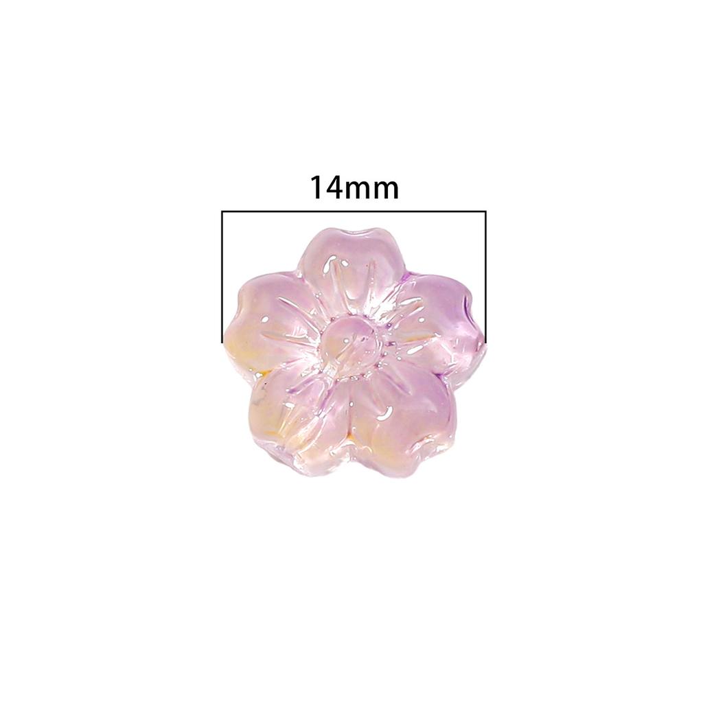 Sticlă Transparentă Gradient Mărgele Floare de Cireș Mărgele de Mână Handmade DIY Mărgele Floare Brățară Accesorii Bijuterii Materiale Mărgele Libere Culoare Minunată
