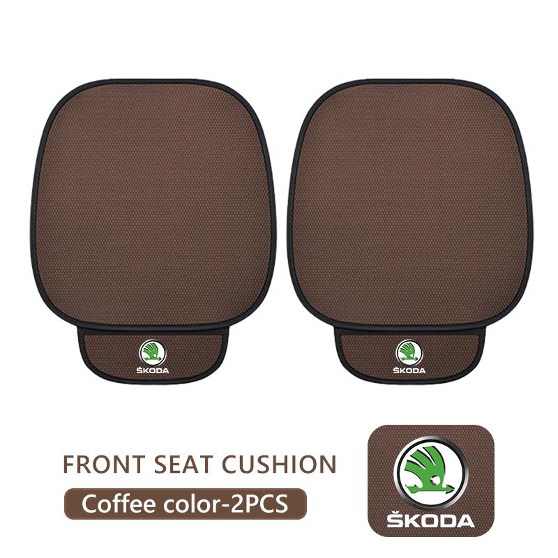For Skoda Car Seat Cushion Cover Breathable Ice Silk Soft Mat Rapid Octavia Derivative Enyaq-iV VisionS Yeti Scala