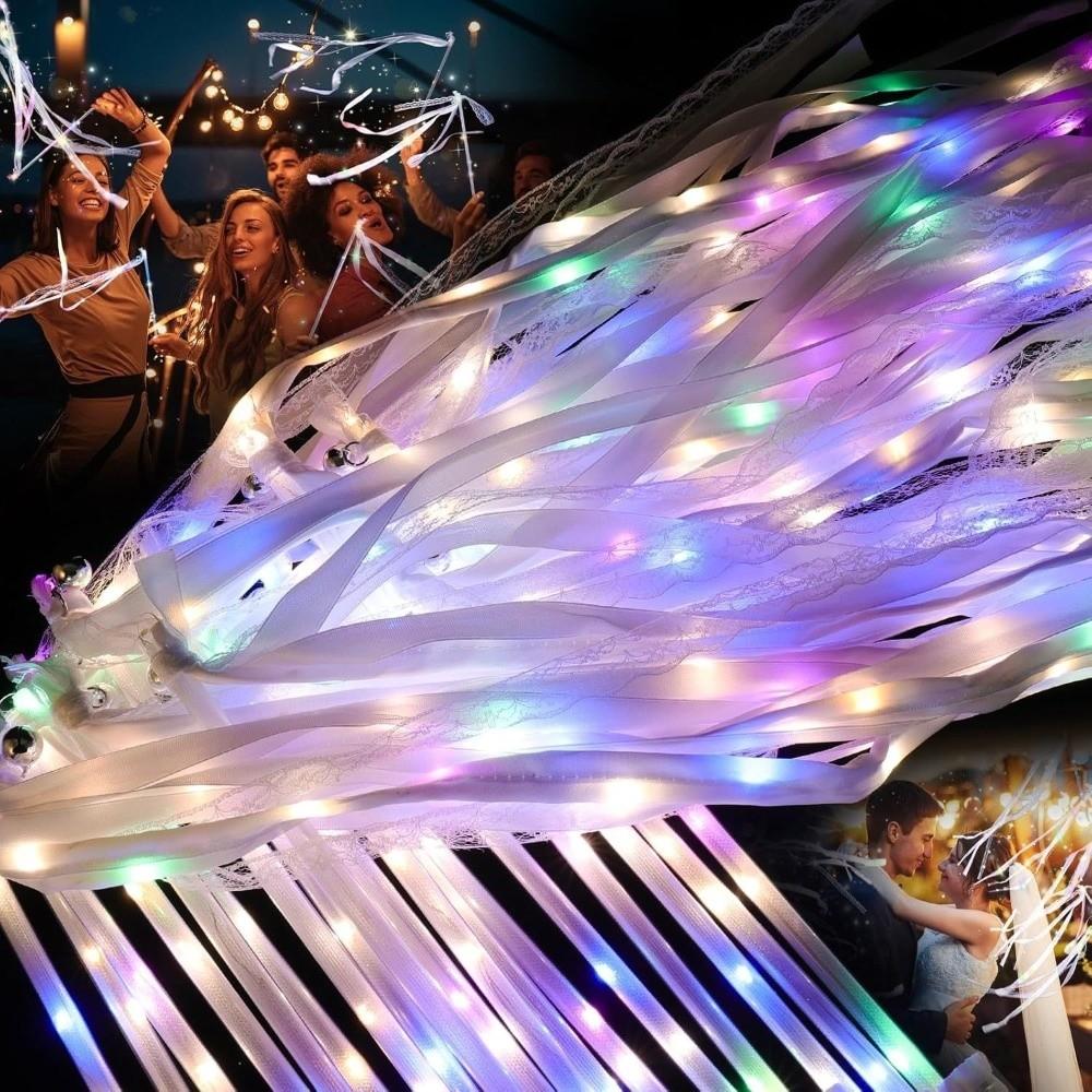 5PCS Glow Flash LED Light Up Fairy Sticks String Light Ribbon Hand Sticks Concert Raves