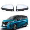 Carbon Fiber Pattern Rearview Mirror Cover & Rain Brow for 2023 Nissan Serena C28