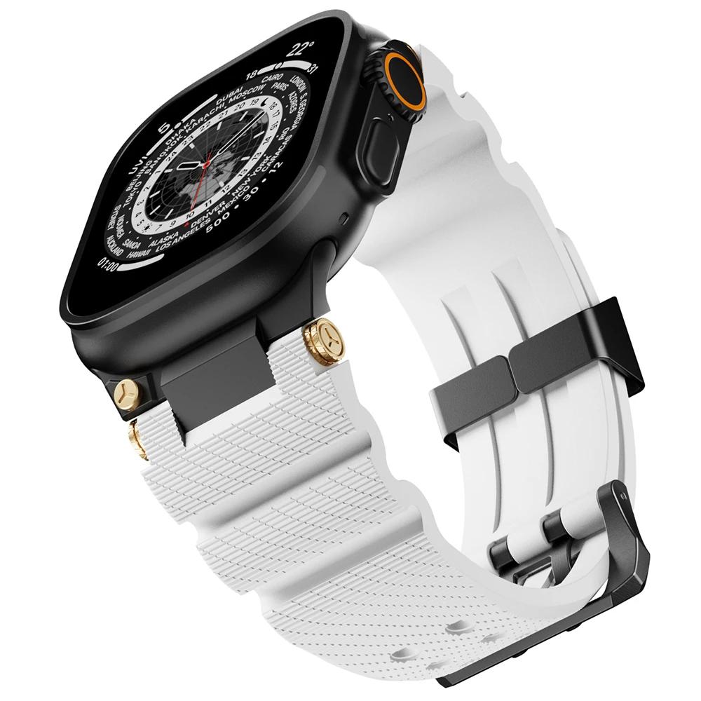 Silicone Sports Strap For Apple Watch Ultra 2/3 49mm Series 11 46mm 10 9 8 7 45mm Rubber Band for IWatch 6 5 4 Se 44mm 42mm Bracelet