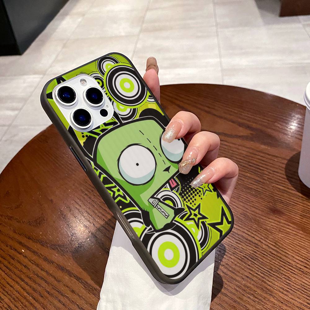 

Classic Comedy I-Invader Z-Zim Phone Case For IPhone 17 16 15 14 13 12 11 Pro Max Plus Corrugated Bumper Back Cover Shell iPhone 12 pro