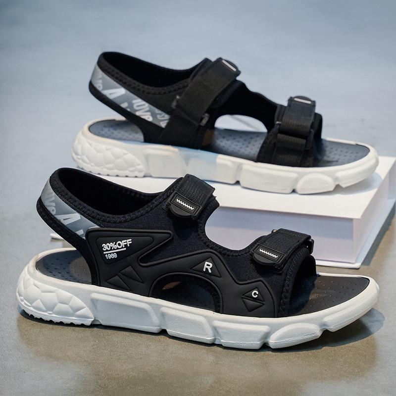 Summer Men s Trendy Velcro Beach  Water Shoes - Non-slip Soft Sole, Wear-resistant Driving Sandals 40
