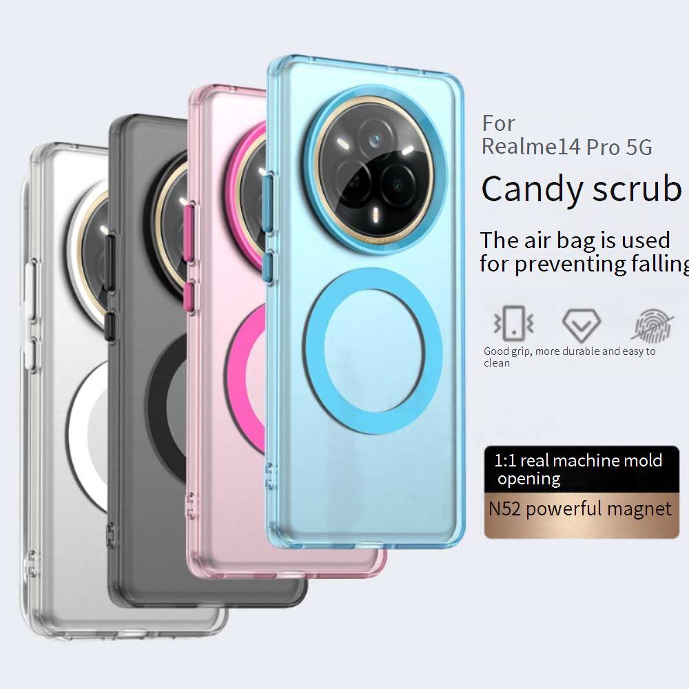 Magsafe Matte Phone Case For Realme 14 Pro 14 Pro+ 5G Magnetic Wireless Charging For Realme 14 Pro 14 Pro+ Shockproof Back Cover
