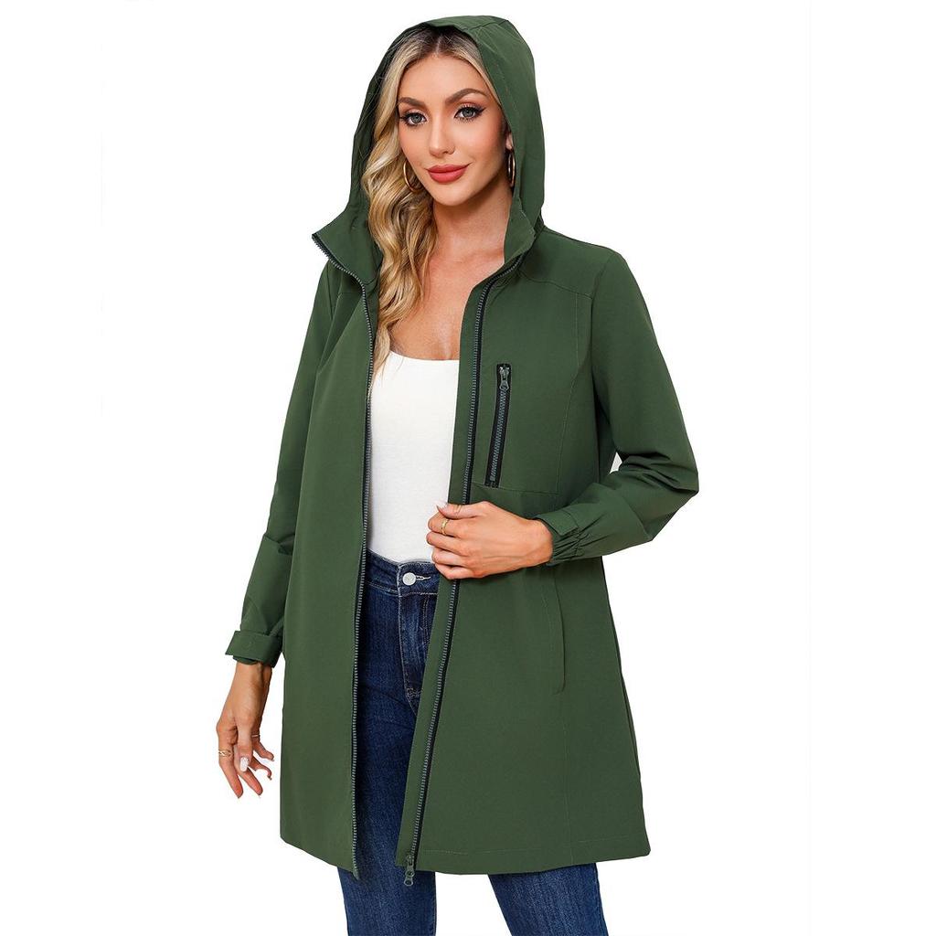 Women's Water-Repellent Windbreaker: Hooded, Long Sleeve, Loose Fit, Perfect for Spring & Autumn Outdoor Sports.