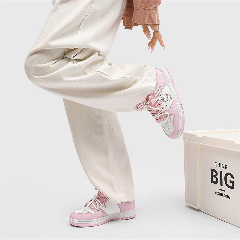 Sanrio Hello Kitty Air Force One Ins Fun Cartoon Cute Youthful Style Summer Dopamine Colors Trendy Fashion Dunk Women Sneakers Pink KT223502-S