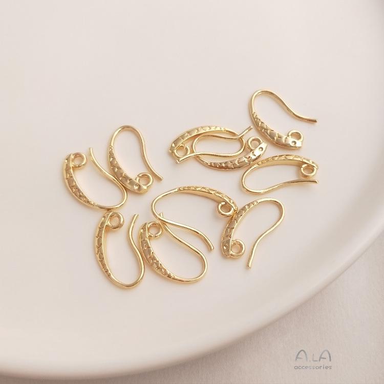 Ah La 14K Gold-Filled Fish Pattern Ear Hook Accessories for DIY Handmade Earrings