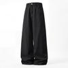 Men Loose Straight Cleanfit Denim Jeans Retro Casual Embroidered Long Pants