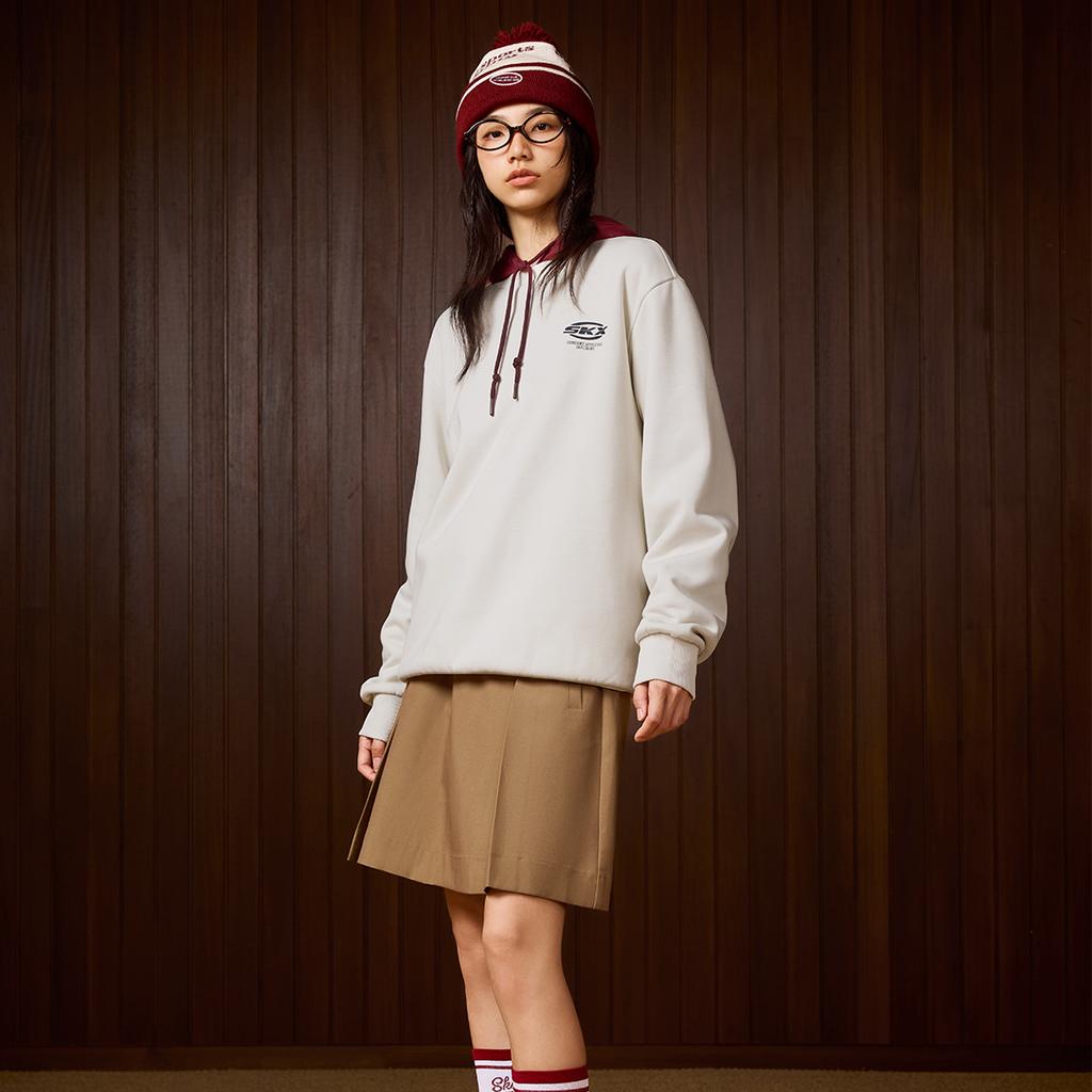 Skechers Letter Pullover Round Neck Long Sleeve Sweatshirt Unisex Sweatshirt White P424U031-01NJ