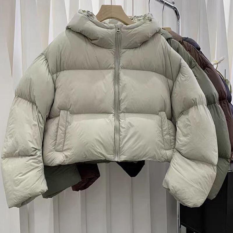 Chaqueta Corta de Plumas de Pato Gruesa de Alta Calidad para Mujer - Estilo de Invierno a la Moda