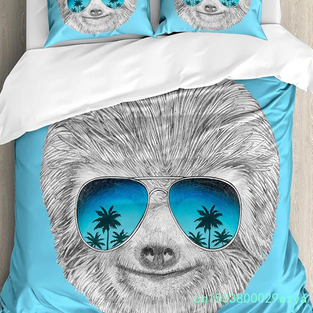 3pcs Bedding Set Cute Animal Sloth Home Textile Duvet Cover Pillow Case Boy Kid Teen Girl Bedding Covers Set