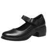 Red Dragonfly Women's Retro Mary Jane Chunky Heel Flats