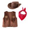 Cowboy and Cowgirl Costume Set Includes and Foldable Hat Perfect for Western Halloween School and 4 Styles [RUIXIA1] Kids' (2-Piece Set, 3-Piece Set)