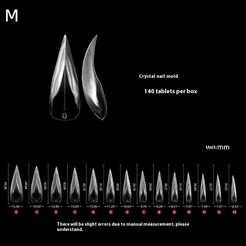 140Pcs/Box Short Curved Stiletto Nail Dual Form For Nail Extension Of 3D Cat'S Claw Sculptural Acrylic Nails Full Cover Molds