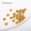 3mm/4mm 18K Gold Plated Corrugated Round Beads Brass Metal Separators Beads Bracelet Beads For DIY Beading Jewelry Accessories