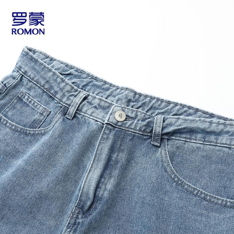 ROMON Men's Summer Loose Fit Distressed Denim Shorts